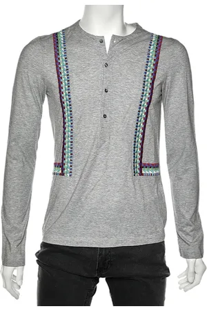 Roberto Cavalli Cotton Embroidered Detailed Long Sleeve T-Shirt M