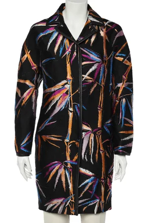 Emilio Pucci Leaf Jacquard Button Front Oversized Coat S