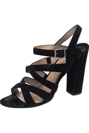 PAUL ANDREW Suede Ankle Strap Block Heel Sandals Size 41