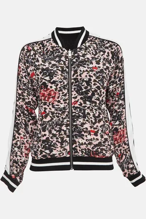 Zadig & Voltaire /Black Printed Crepe Reversible Bomber Jacket S