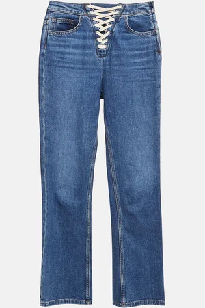 Maje Lace-Up Denim High Rise Jeans XS Waist 26"