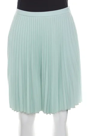Christopher Kane Mint Wool Pleated Mini Skirt S