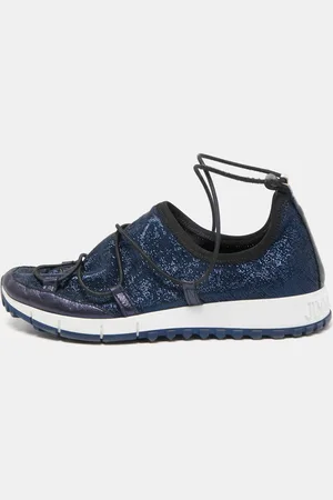 Jimmy Choo Lurex Fabric and Leather Andrea Sneakers Size 35