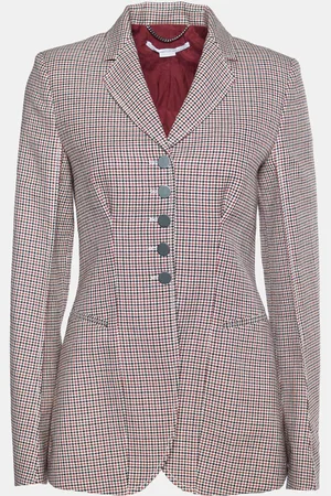 Stella McCartney Houndstooth Wool Single Breasted Blazer S