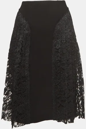Joseph Lace and Stretch Crepe Pleated Courtney Skirt S