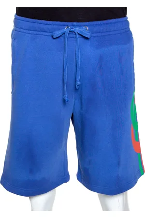 Gucci Logo Print Cotton Washed Effect Shorts S