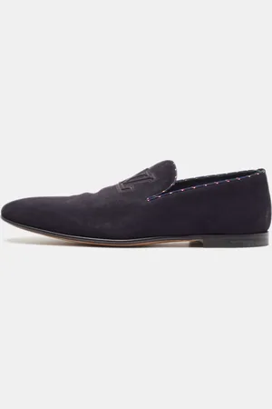 LOUIS VUITTON Suede Slip On Loafers Size 40.5