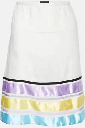 Emporio Armani Off- Ramie Contrast Trim Mini Skirt M