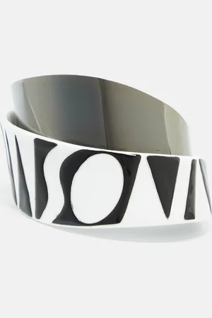 Missoni Monochrome Logo Resin Gunmetal Tone Cuff Bracelet