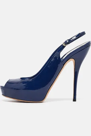 Gucci Patent Sofia Peep Toe Slingback Pumps Size 40.5