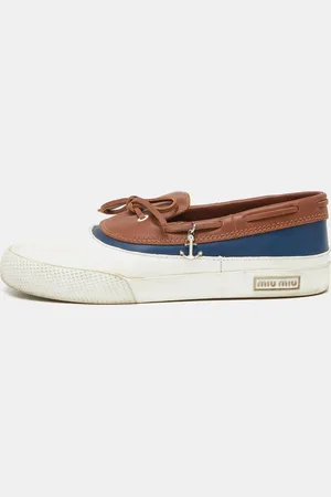 Miu Miu Tri Color Leather Slip On Sneakers Size 39.5