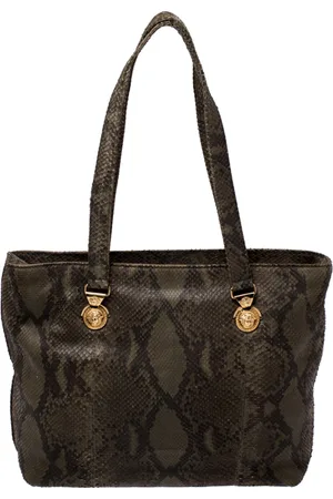 VERSACE Python Leather Tote