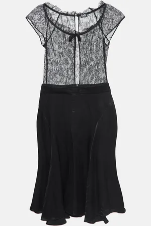 Dolce & Gabbana Lace and Satin Flared Short Dress S