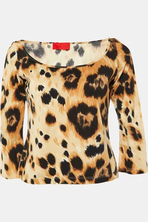 VALENTINO Animal Print Cotton Long Sleeve T-Shirt L