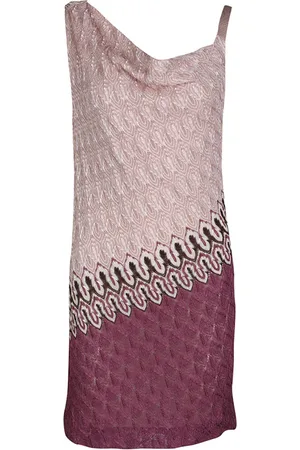 Missoni Patterned Knit Draped Sleeveless Dress M