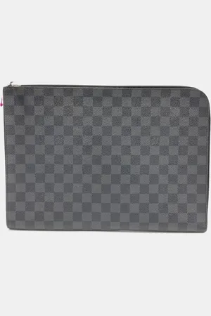 LOUIS VUITTON Damier Graphite Canvas Pochette Jour GM Clutch Bag