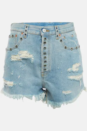 Gucci Distressed Denim Embellished Shorts M Waist 29"