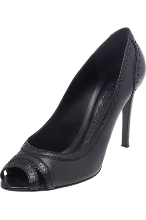 Burberry Leather Brogue Peep Toe Pumps Size 41