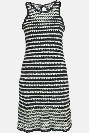 Diane von Furstenberg /White Crochet Knit Sleeveless Short Dress S