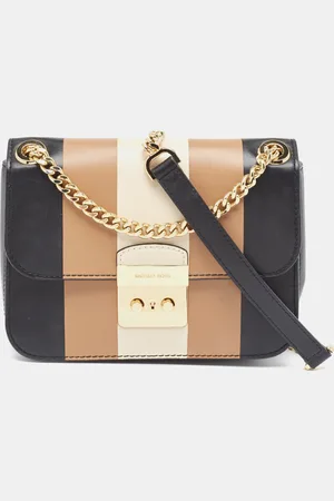 Michael Kors Tricolor Stripe Leather Sloan Shoulder Bag