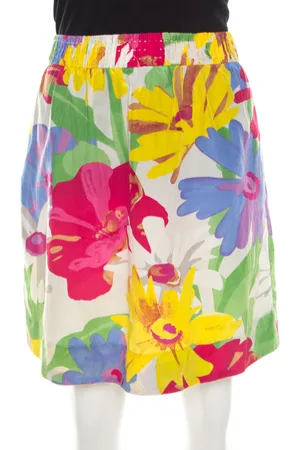 See by Chloé Mutlicolor Floral Print Cotton Silk Gathered Mini Skirt M
