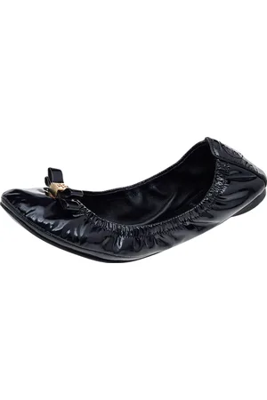 Tory Burch Patent Leather Scrunch Ballet Flats Size 37