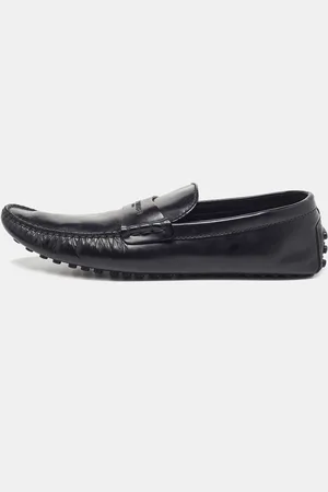 LOUIS VUITTON Leather Penny Loafers Size 45