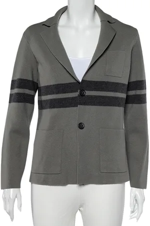 Giorgio Armani Wool Stripe Detailed Button Front Cardigan XL