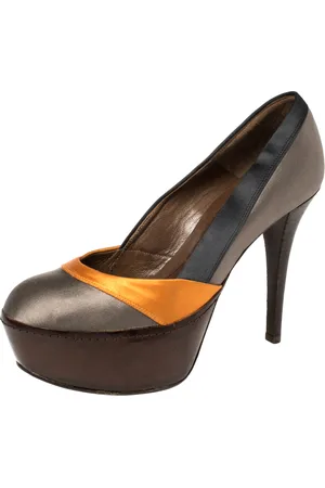 Marni Tri Color Satin Platform Pumps Size 38