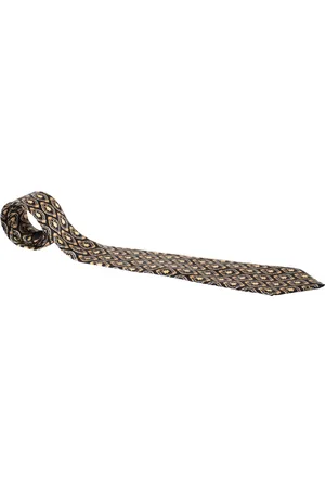 Lanvin Vintage & Gold Baroque Print Silk Tie