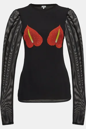 Loewe Mesh Anthurium Printed Full Sleeves Top L