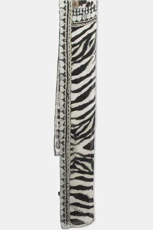 Roberto Cavalli /White Animal Print Silk Stole