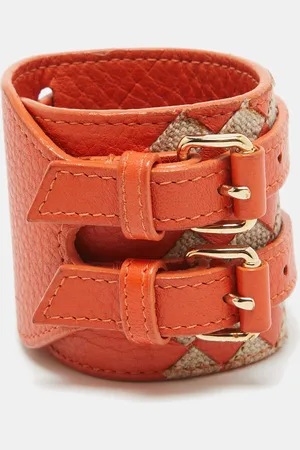 Bottega Veneta /Beige Intrecciato Leather and Jute Double Buckle Wrap Bracelet