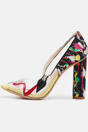 SOPHIA WEBSTER PVC And Fabric Party Like Pollock Peep Toe Pumps Size 36