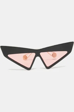 Gucci /Pink GG0430S Crystals Embellished Geometric Sunglasses