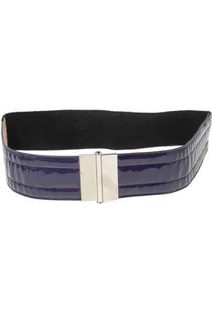 Dolce & Gabbana /Black Patent Leather and Elastic Wide Waist Belt 90CM