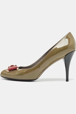 LOUIS VUITTON Bow Peep Toe Pumps Size 37