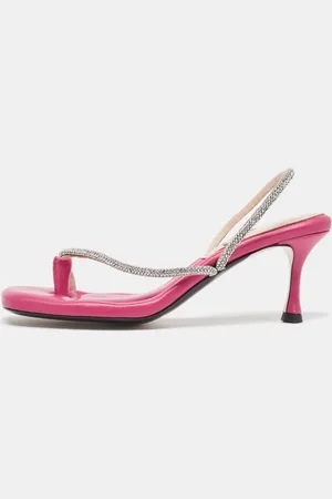 Nº21 Leather Crystals Embellished Slingback Sandals Size 38