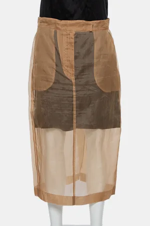 Max Mara Silk Sheer Pencil Skirt M