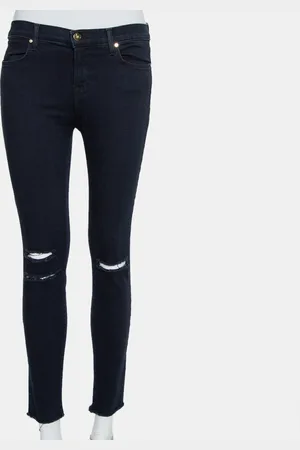 J Brand Denim Cropped Skinny Distressed Blue Mercy Jeans M