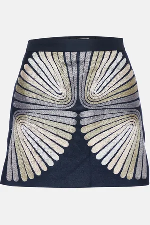 Chloé Silk & Wool Embroidered Mini Skirt L
