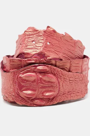 Roberto Cavalli Crocodile Back Horn Waist Belt