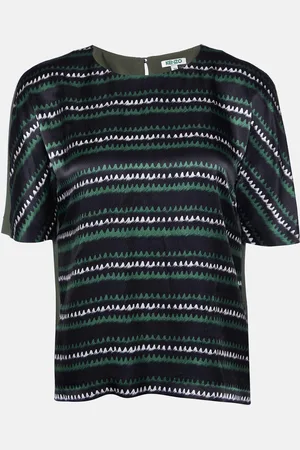 Kenzo Printed Silk Short Sleeve Top M