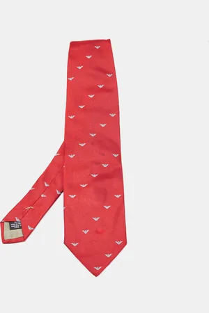 Emporio Armani Logo Patterned Silk Traditional Tie