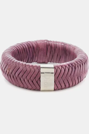 Dior Leather Tone Wide Bracelet