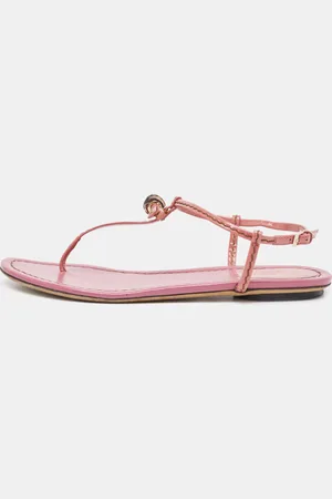 Gucci Patent Bamboo Accent T strap Sandals Size 36