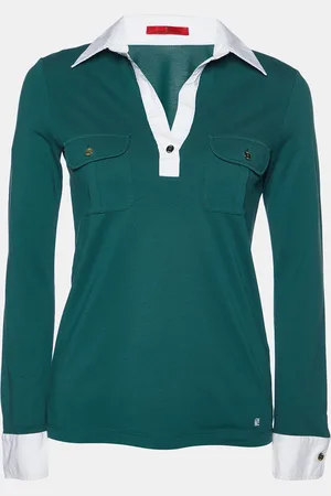 CH Carolina Herrera Pique Cotton Long Sleeve T-Shirt XS