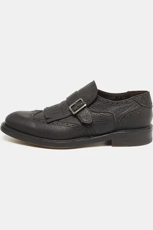 Salvatore Ferragamo Brogue Leather Genesis Fringe Detail Wingtip Oxford Size 41