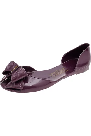 Salvatore Ferragamo Jelly Bow Flat Sandals Size 39.5