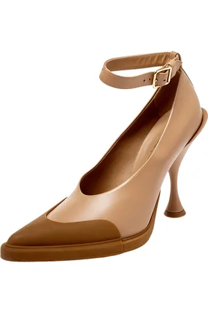Burberry Leather And Rubber Evan Ankle Strap Pumps Size 38.5